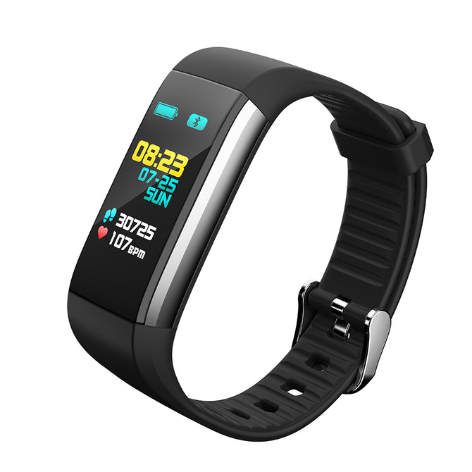 K6 Color Screen Bluetooth Bracelet with Heart Rate / Blood Pressure / Blood Oxygen Measurement, Sleep Monitoring - Black