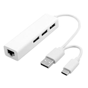 CY UC-339 Combo USB 2.0 & 3.1 Type-C USB-C Multiple 3 Ports Hub with Ethernet Network LAN Adapter