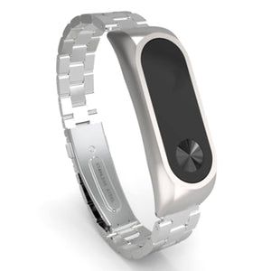 Replacement Stainless Steel Luxury Wristband Metal Ultrathin Strap for Xiaomi Mi Band 2 - Silver