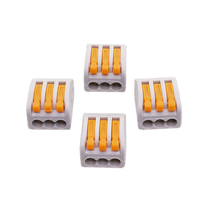 ZHAOYAO 10Pcs Universal Wire Terminals, Flame Retardant Plastic Wire Connector (3 Holes)