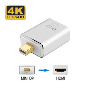 4K x 2K Mini DisplayPort DP (Thunderbolt) to HDMI Adapter - Silver
