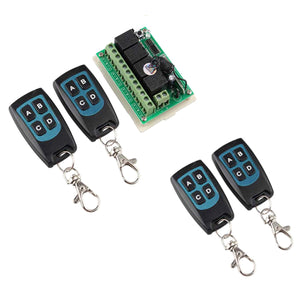 12V 4-CH Channel 433MHz Wireless Remote Control Switch with 4 Remote Controls - Milk White