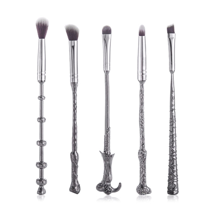FLY-S086 Harry Potter Magic Stick Style Eye Shadow Blooming Concealer Makeup Brush Set with Storage Pouch - Black