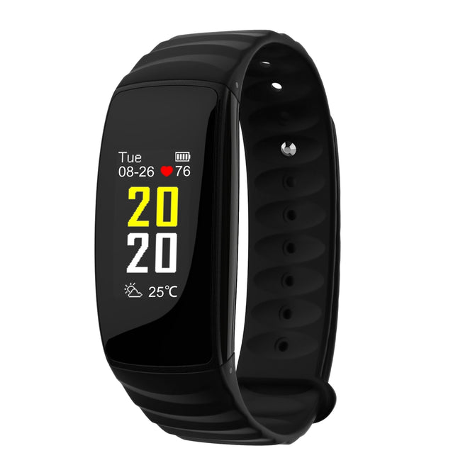 H107 IP67 Waterproof Color Screen Smart Bracelet w/ Heart Rate Monitor, Health Tracker - Black