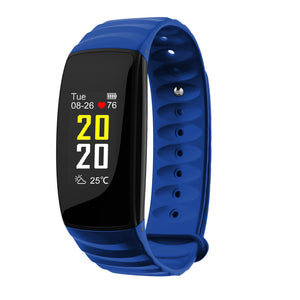 H107 IP67 Waterproof Color Screen Smart Bracelet w/ Heart Rate Monitor, Health Tracker - Blue