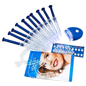 Teeth Whitening Whitener Bleaching Professional Tool Kit - Blue + Translucent (10 Gels)