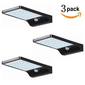ZHAOYAO 3PCS IP65 Waterproof Solar Rnergy 4W 450lm 2835 SMD-36LEDs Outdoor Human Sensor Solar LED Light - Black