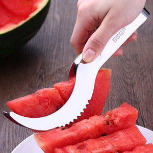 Multi-purpose Stainless Steel Fruit Melon Watermelon Cantaloupe Cutting Blade Slicer Tool - Silver