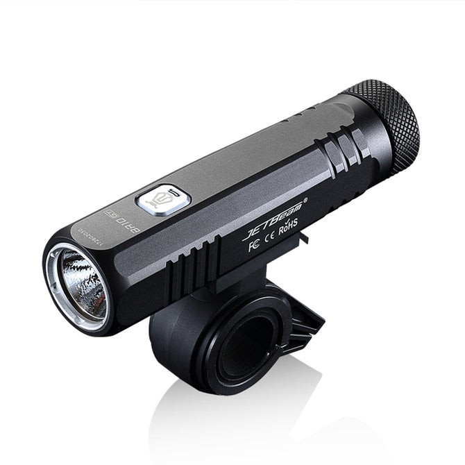 JETBeam BR10GT XM-L2 LED USB Rechargeable 4-Mode Bike Light Flashlight with 18650 Battery - Black