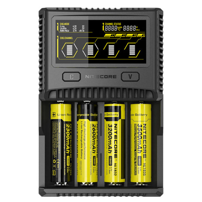 Nitecore SC4 Superb 4-Slot Smart Charger - Black (US Plug)