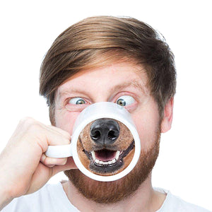 Creative Funny Dog Nose Bottom Designed Ceramic Coffee Tea Cup Beer Milk Mug Tankard - White