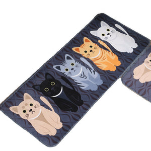 Animal Cat Printed Bathroom Kitchen Door Living Room Carpet Mat (40 x 60)