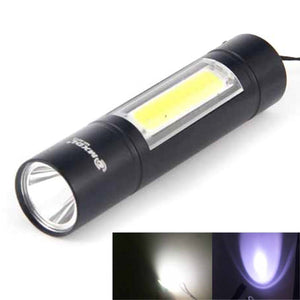 Mini 800MA USB Charging Bright Flashlight w/ Built-in 14500 Battery for Outdoor Lighting - Black