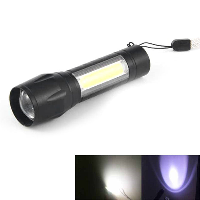 Mini Bright 800MA USB Charging Focusing Flashlight w/ Built-in 14500 Battery for Outdoor Lighting - Black