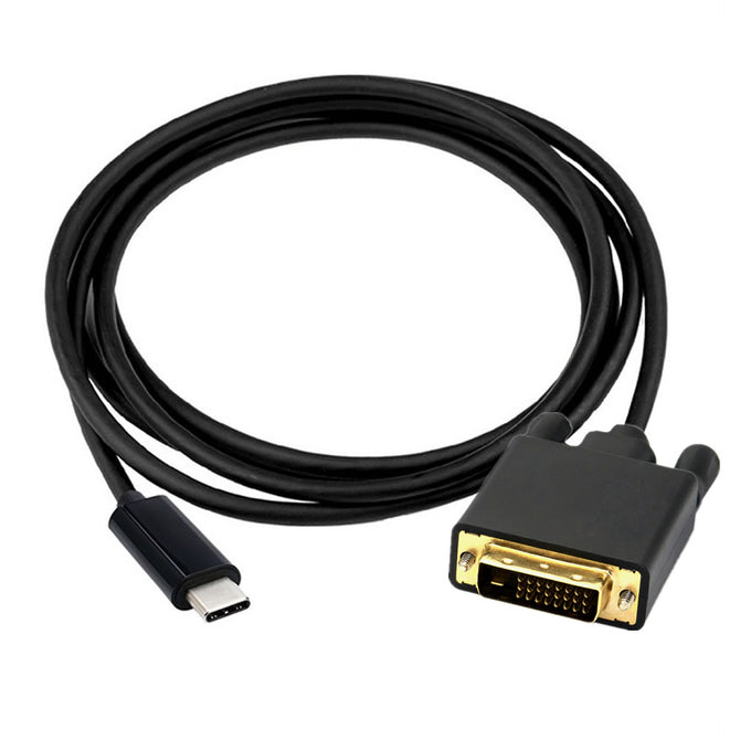 Cwxuan USB 3.1 Type-C Male to DVI 24+1 Male HD Converter Adapter Cable - 180cm