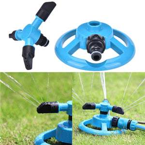360 Degree Rotary Three Arm Garden Lawn Watering Head Water Sprinkler - Blue