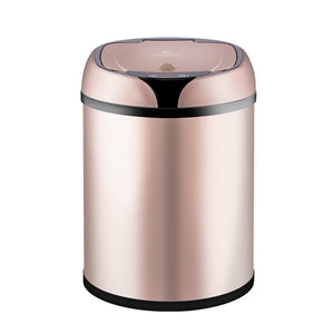 12L Inductive Type Smart Sensor Automatic Aluminum Alloy Kitchen Toilet Waste Rubbish Bin Trash Can - Champagne