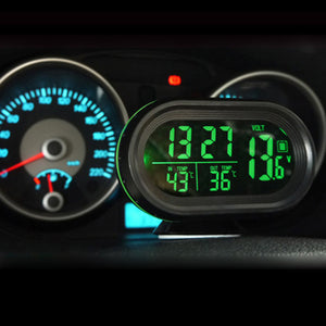 Car Voltage Monitor Car Clock Thermometer Digital Backlight Snooze Mode Vibrate Car Alert Nap Zapper Alarm for Safety