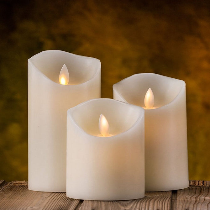 Simulation Flameless Candles Genuine Paraffin Wax Candles With Realistic Dancing LED Flames Festival Party LED Lights