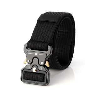 Stylish Vertical Pattern Tactical Nylon Belt for Army Fan - Black