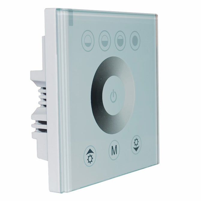 Single Color Touch Panel Dimmer Controller Home Wall Light Switch for LED Strip Light - White