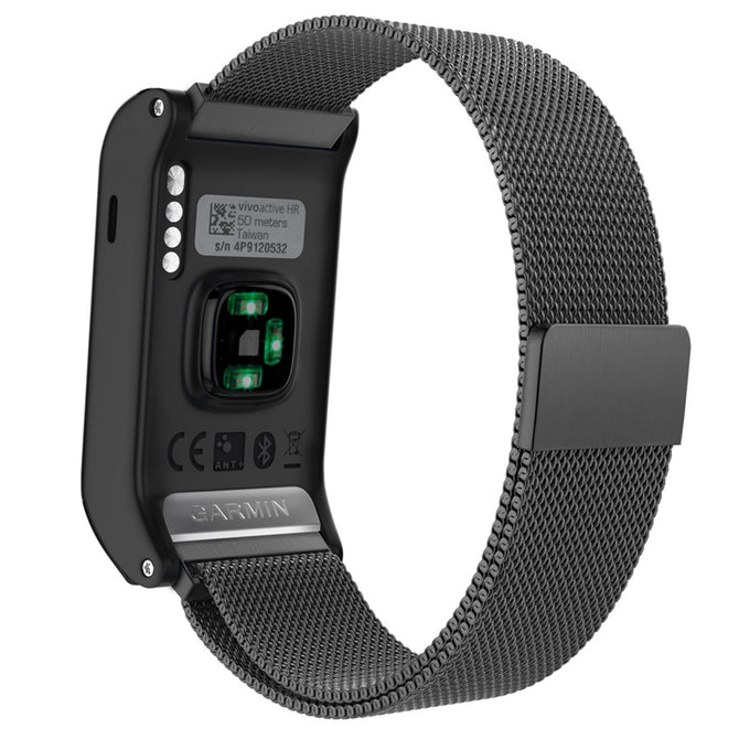 Miimall Milanese Loop Stainless Steel Replacement Bracelet Strap for Vivoactive HR Smart Watch - Black