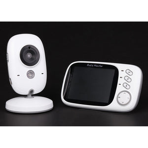 Portable Baby Monitor Camera w/ Wireless Night Vision, Temperature Display - White