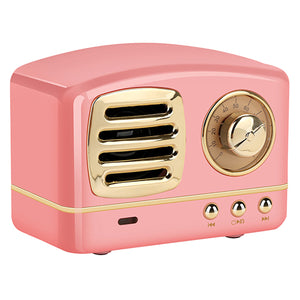 Dosmix HM11 Colorful Vintage Mini Portable Handsfree Wireless Bluetooth V4.0 Speaker with Microphone - Pink