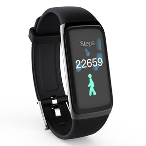 Amy Smart Bracelet Touch Color Screen Sports Wrist Watch Heart Rate Blood Pressure Monitoring - Black