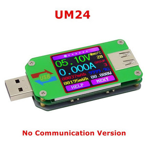 RD UM24 UM24C for APP USB 2.0 Color LCD Display Voltmeter Ammeter Battery Charge Voltage Current Meter Cable Resistance Tester