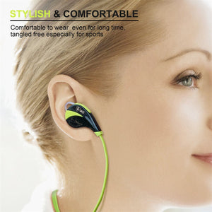 QKZ G6 Sports Wireless Bluetooth V4.0 Headset Stereo Earphones with Microphone - Green