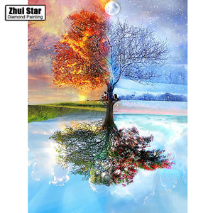 100% Full DIY 5D Diamond Painting Seasons Tree Cross Stitch Diamond Embroidery Patterns Mosaic Paint