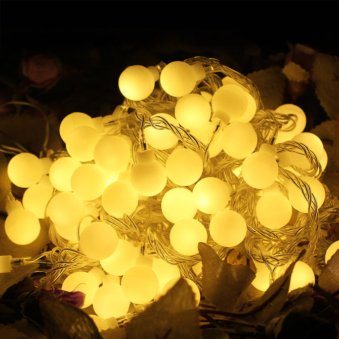 White Balls 220v 24W 100-LED Christmas Party Holiday Decorative String Light Warm White Light