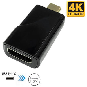 Cwxuan USB 3.1 Type-C Male to HDMI Female 4K HD Converter Adapter - Black