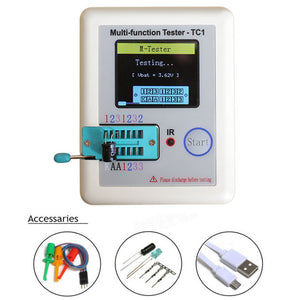 ESAMACT Multifunction Transistor Tester LCR-TC1 Full Color Graphic Display Diode Transistor Capacitance Resistor Transistor
