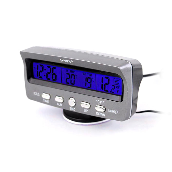 VST 7045V Car Thermometer Clock Voltmeter with Blue Backlight – pfdeal