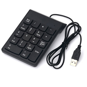 Wired Keyboard Mini Portable Wterproof USB Numeric Keypad Numpad Number 18 Keys Pad