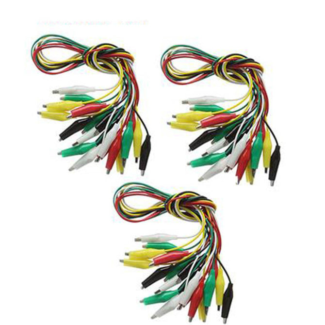 ZHAOYAO 35cm Electrical DIY Jumper Wire Double-end Alligator Clips for Test (30Pcs)