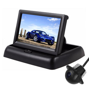 ZIQIAO 4.3 Inches Monitor and CCD HD Car Rear View Camera -  Black