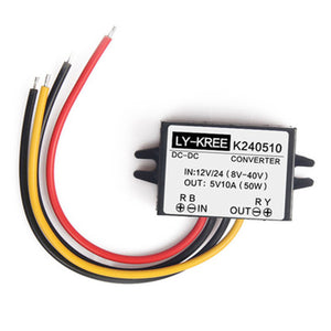 LY-KREE DC-DC 12V/24V(8V~40V) To 5V 10A 50W Buck Module Car Power Converter