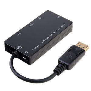 Displayport (Port Compatible) to HDMI/DVI/VGA/Aduio, Male to Female 4-in-1 Adapter for MacBook Pro