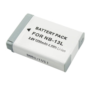 NB-13L 1250mAh Camera Battery for Canon - White + Gray