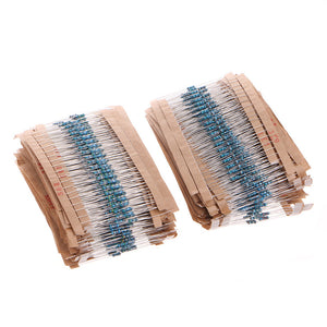 ESAMACT 1280PCS 64 Kinds of Resistance 1/4W 1ohm~10Mohm Metal Film Resistors Assorted Pack Kits Set