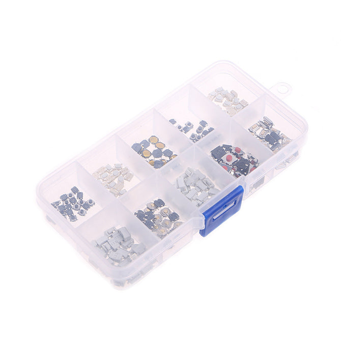 ESAMACT 250Pcs 10 Types Tactile Push Button Touch Switch Remote Keys Micro Switches