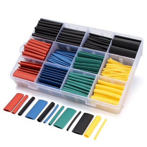 530pcs/set Heat Shrink Tube Insulation Shrinkable Tube Assortment Electronic Polyolefin Ratio 2:1 Wrap Wire Cable Sleeve Kits