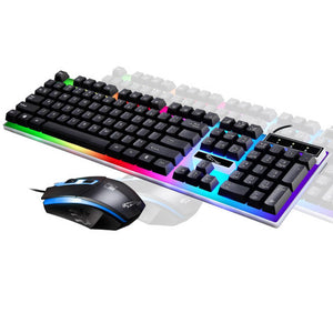 ZGB G21 USB Mouse + Wired Gaming Keyboard Mechanical Keyboard Feel Multicolor LED Backlight Set