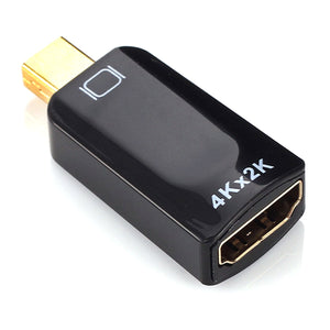 4K*2K HD Mini DP DisplayPort to HDMI Female Adapter for MacBook Mac Pro Air HDTV - Black