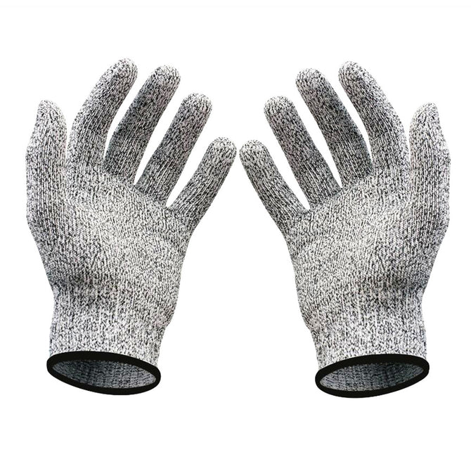 Kitchen Industry Grade 5 HPPE Wear Resistant and Anti-Cutting Gloves - White + Gray + Black