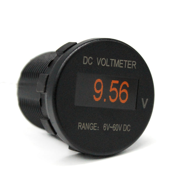 Mini OLED DC 6-60V Voltmeter for Car, Motorcycles, Yachts Modification - Black