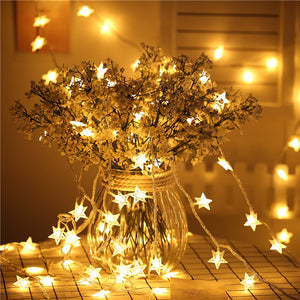 10m 100-LED 6W Star Shaped Christmas Tree Decorative String Lights Warm White Light for Holiday Wedding Party